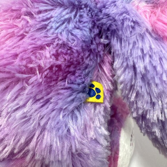 Build-A-Bear Rainbow Teddy Bear Plush 16”Pink Purple Blue Heart Embroidery Patch - Picture 9 of 12